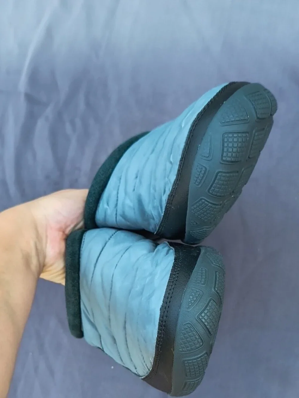 Men's Puffer Winter Slip-On Shoes in Slate Gray